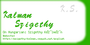 kalman szigethy business card